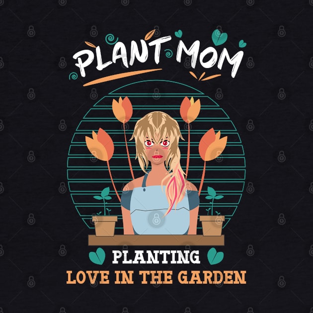 Plant mom planting love in the garden orange by HCreatives